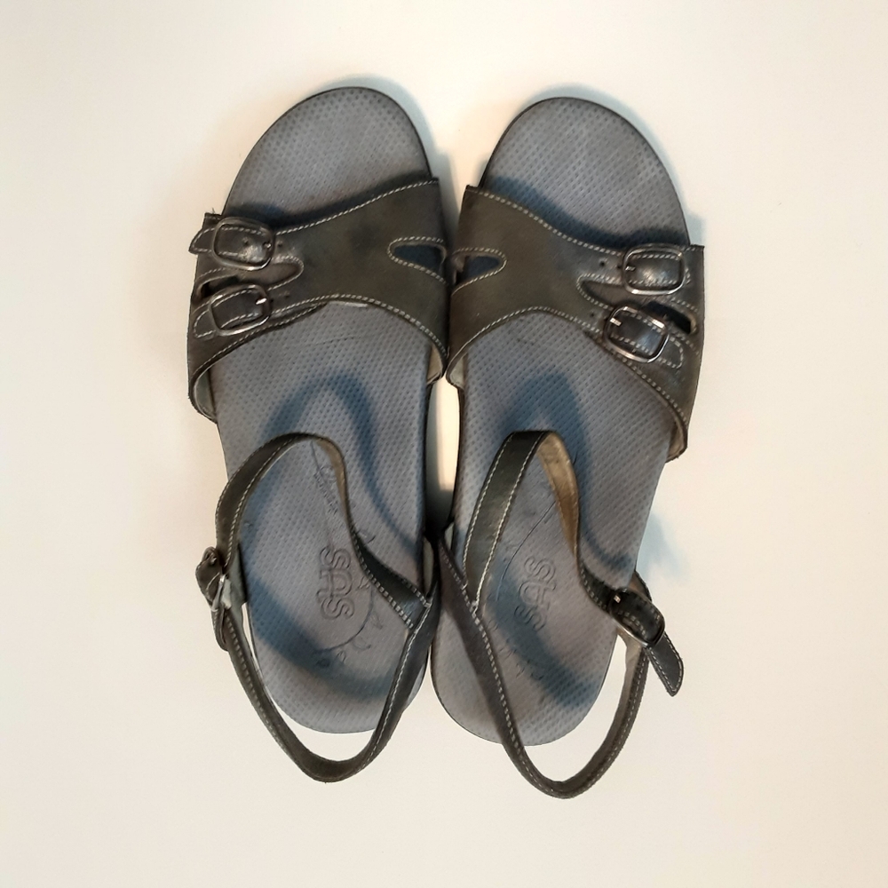 SAS Duo~Buckle Sandal~Sz 7.5 M~Black
